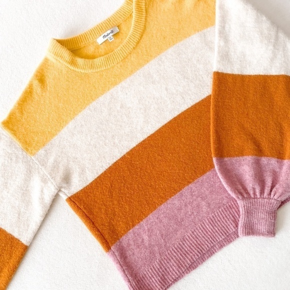 MADEWELL Striped Gladwell Balloon Sleeve Sweater - Picture 1 of 13